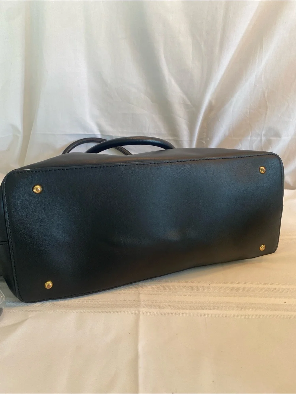 Lauren Ralph Lauren Newbury Black Double Zip Satchel Handbag with Top Handles